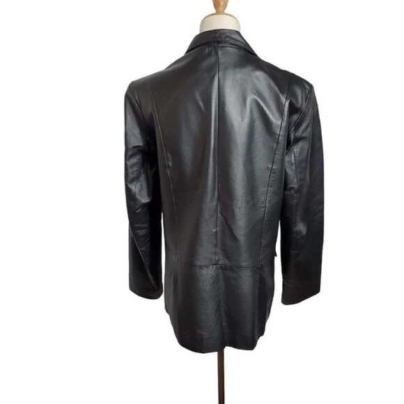 Black Leather Jacket Blazer  - Picture 5 of 6